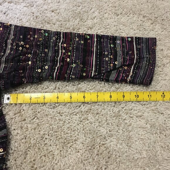 Peter Nygard Stretchy Striped + Itty Bitty Rosette Sequin Top - Picture 16 of 16